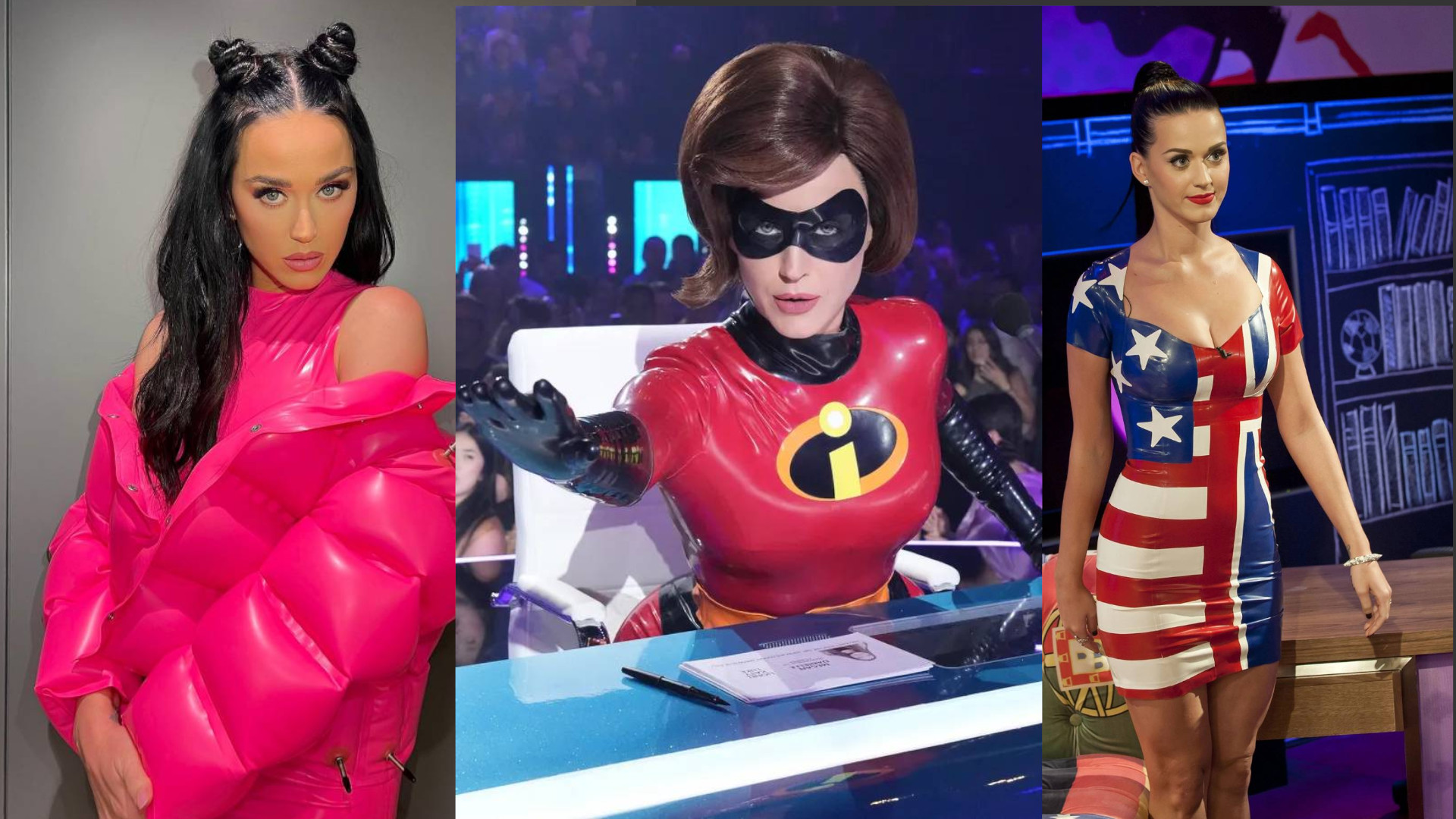 Katy Perry as Helen Parr in Idol. A brief history of latex outfits.